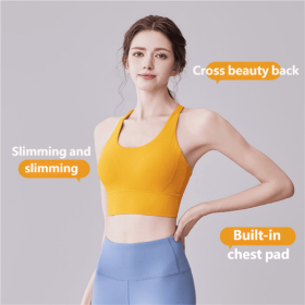 X-SHADOW JYTN011 Yoga Clothes Skin-friendly Breathable Slim Fit High Elasticity Comfort No Feeling Built-in Chest Pad Sports Shockproof