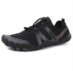 Couples fitness sneakers outdoor beach swimming shoes anti-slip wear-resistant men's and women's running shoes yoga shoes professional upstream s (Color: Black, size: 47)