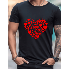 Celebrate in Style with This 100% Cotton Men's Valentine's Day Tee (Style: 57)