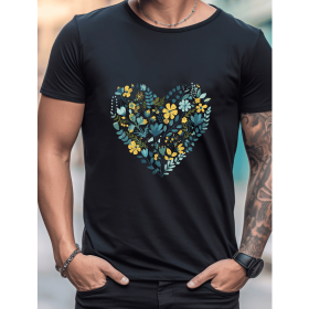 Celebrate in Style with This 100% Cotton Men's Valentine's Day Tee (Style: 43)