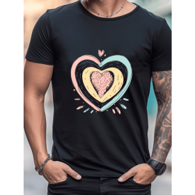 Celebrate in Style with This 100% Cotton Men's Valentine's Day Tee (Style: 60)