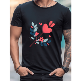 Celebrate in Style with This 100% Cotton Men's Valentine's Day Tee (Style: 58)