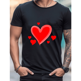 Celebrate in Style with This 100% Cotton Men's Valentine's Day Tee (Style: 3)
