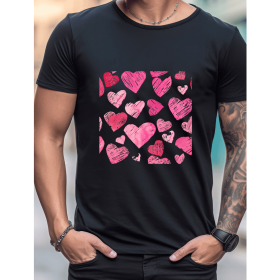 Celebrate in Style with This 100% Cotton Men's Valentine's Day Tee (Style: 45)