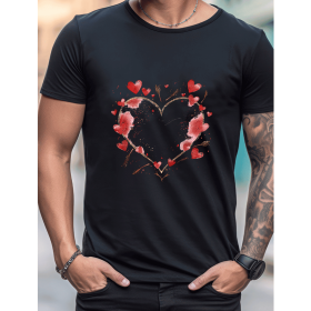 Celebrate in Style with This 100% Cotton Men's Valentine's Day Tee (Style: 486)